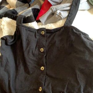 cropped button up tank